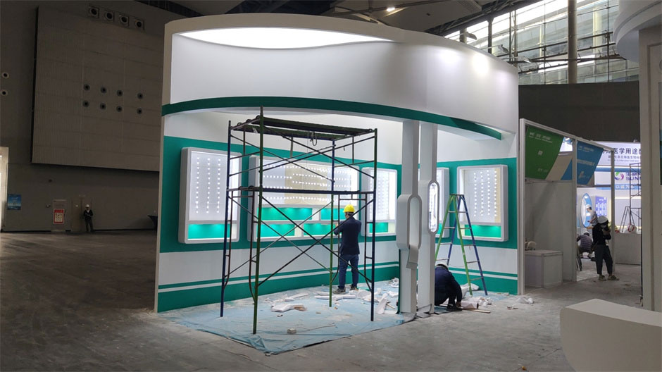 和美樂展臺搭建施工現(xiàn)場