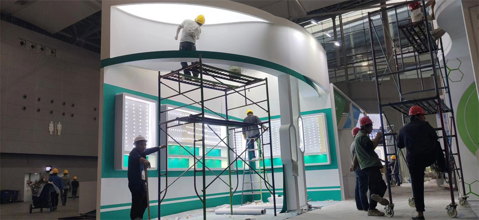 和美樂展臺搭建施工現(xiàn)場